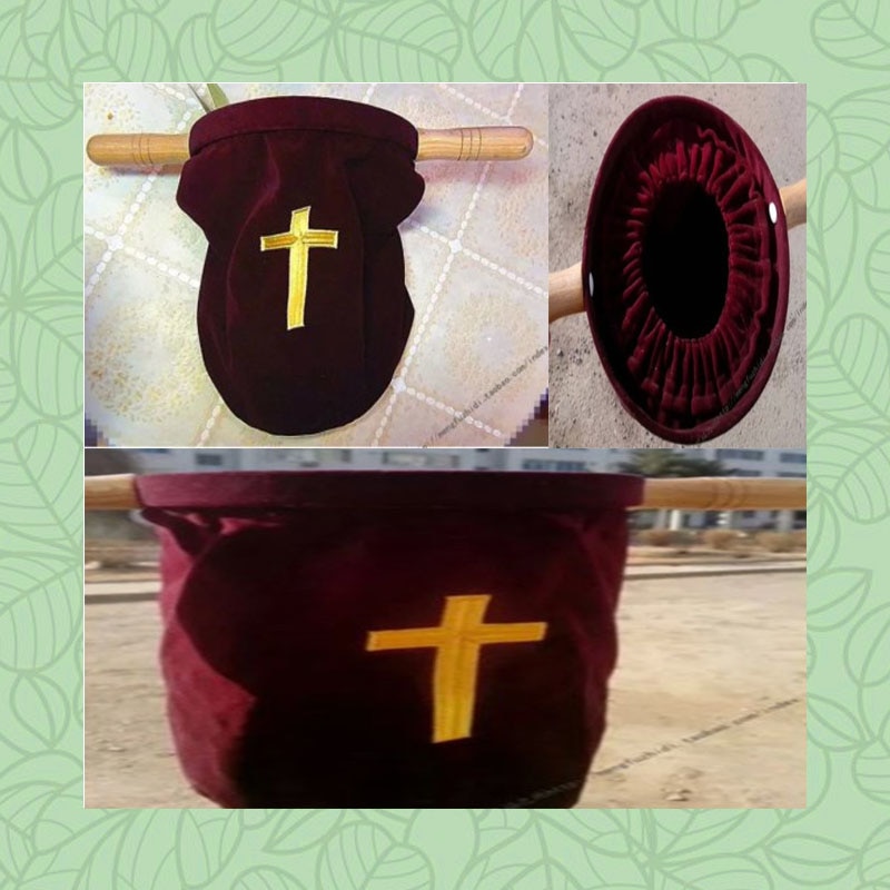 New High Quality Genuine Burgundy Velvet Offering Bag With Handle