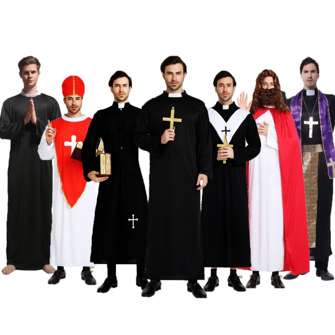 Christian Pastor Clergyman Cosplay Black Robe - christianschoices