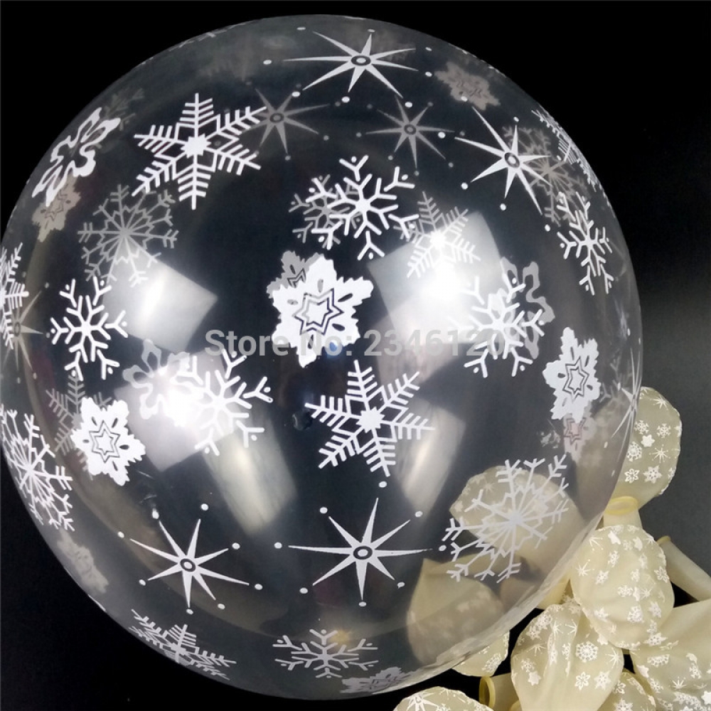 12inch 50PCS Snowflake 2.5g Latex Balloon Helium Balloon Christmas