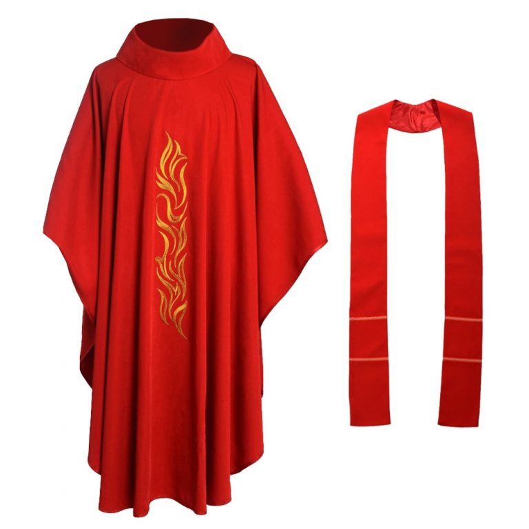 Red Catholic Church Chasuble Priest Vestments Robe Clegy Apparel ...